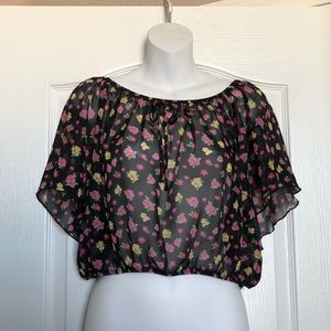 Sheer floral crop top